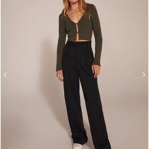 Favorite Daughter Black Wide-Leg Pants